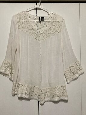 Large Boho Lace Victorian Cottagecore Feminine Western Bell Sleeve Fairycore